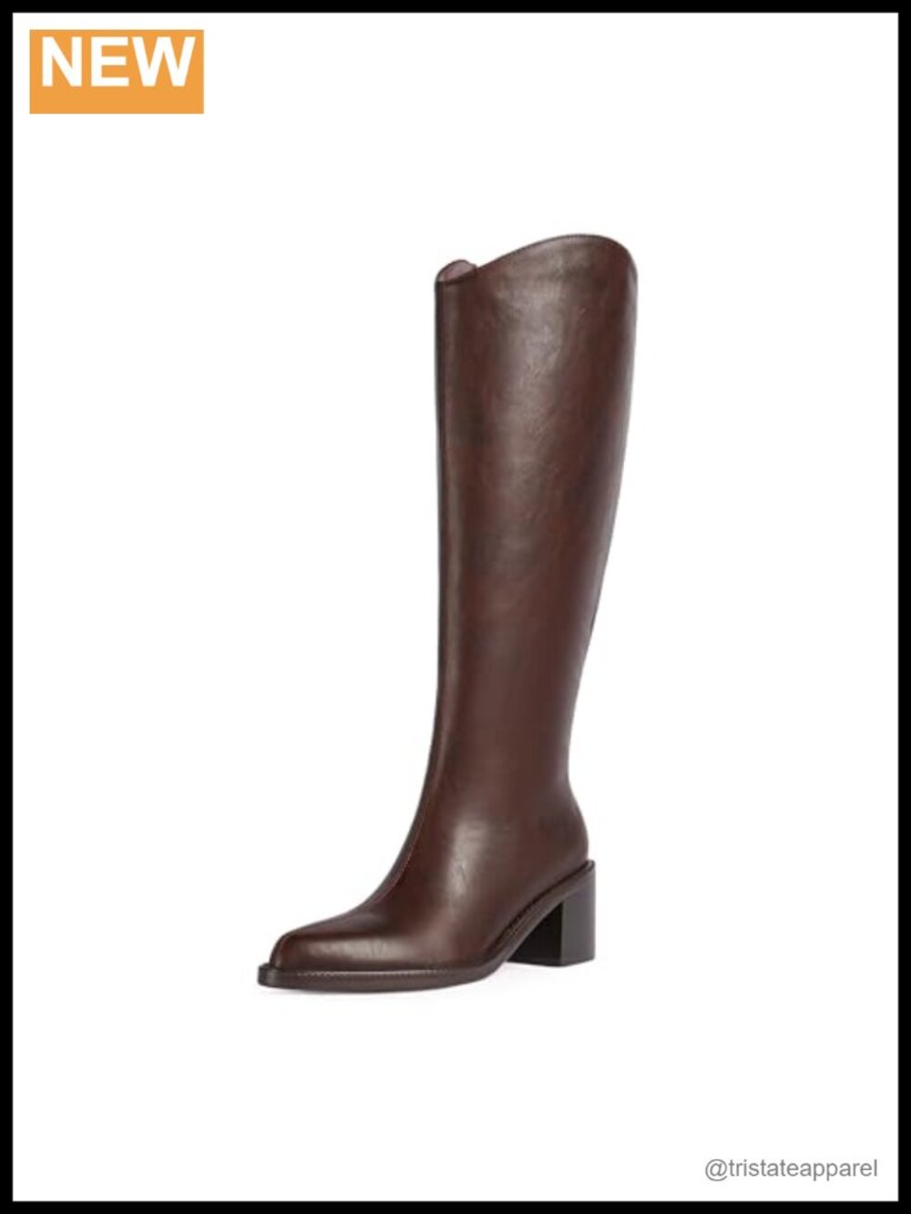 Women's Knee High Boots Pointed Toe Chunky Block Heel Tall Equestrian Faux